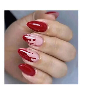 Almond Halloween Press on Nails Blood (New)